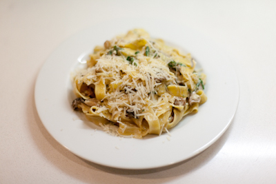 Recipe #45 - Pappardelle with mixed mushrooms and mozzarella