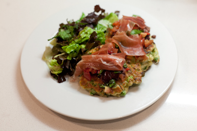 Pea & broad bean fritters with salsa